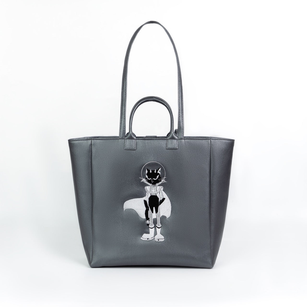 ngaos_astro_vegan_leather_tweed_embroidery_two_sides_tote_bag