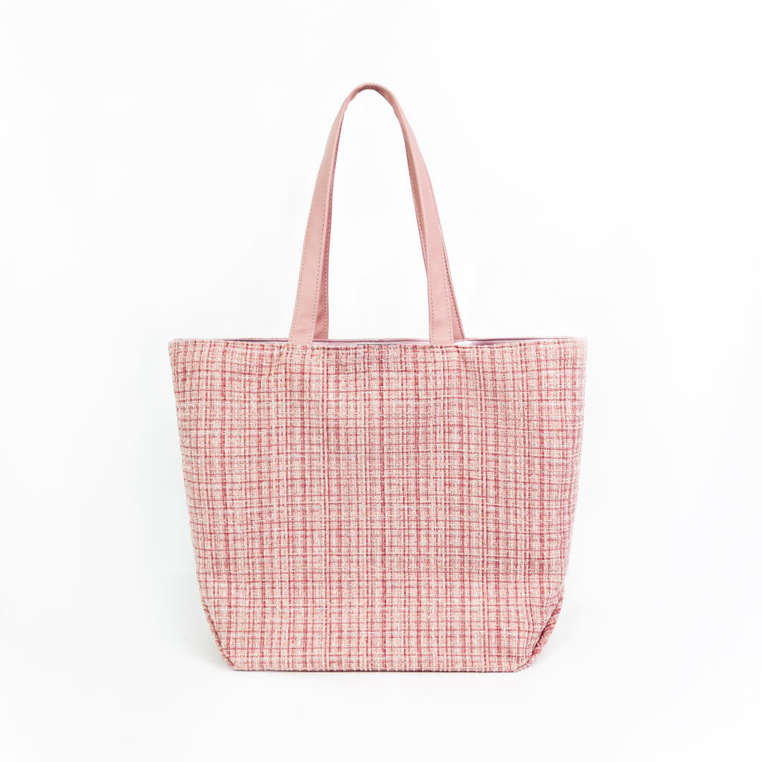 ngaos_black_hole_tweed_flower_emboidery_tote_bag_pink