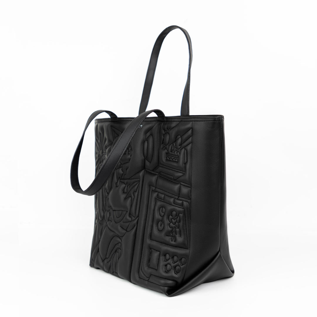 ngaos_black_hole_vegan_leather_embroidery_tote_bag_black