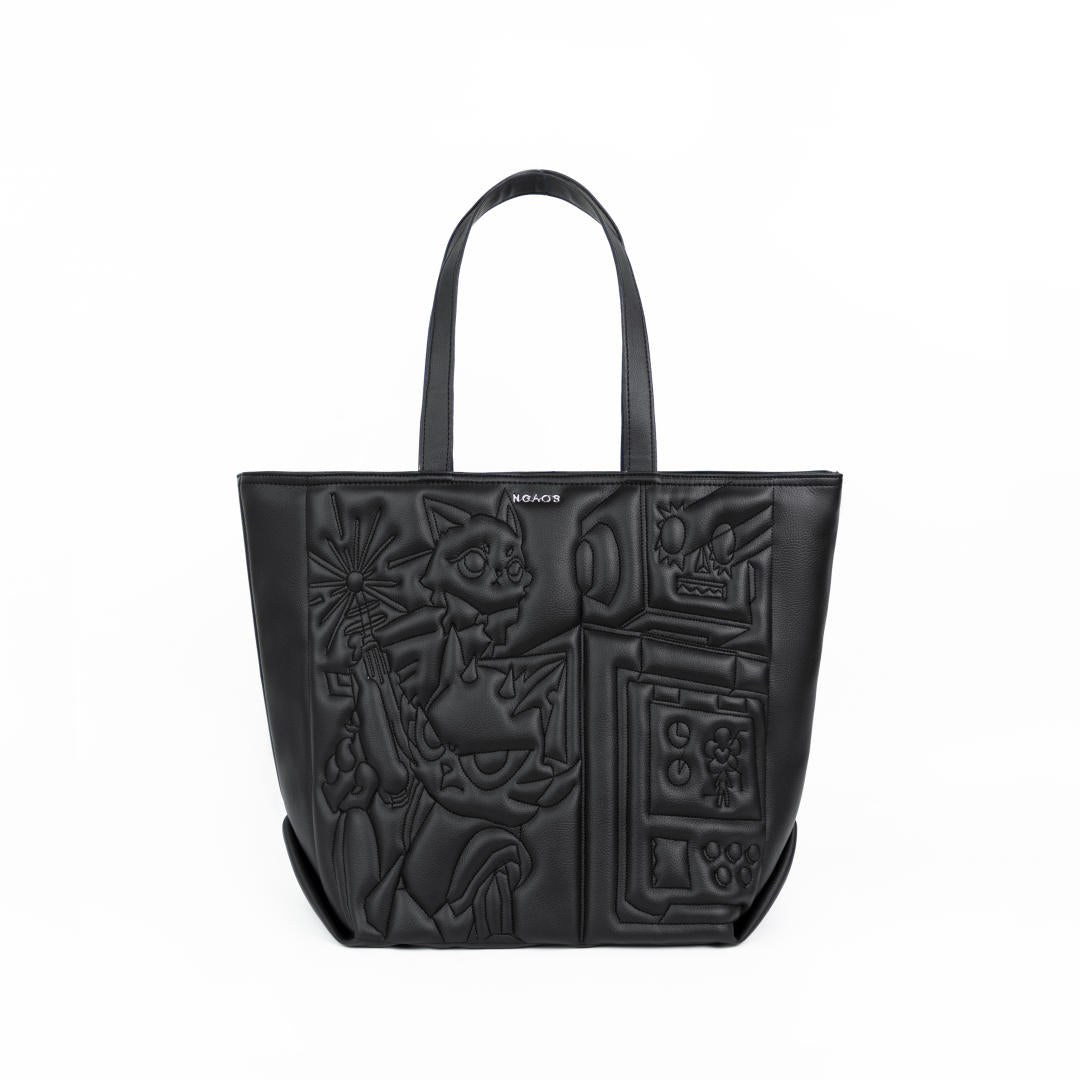 ngaos_black_hole_vegan_leather_embroidery_tote_bag_black