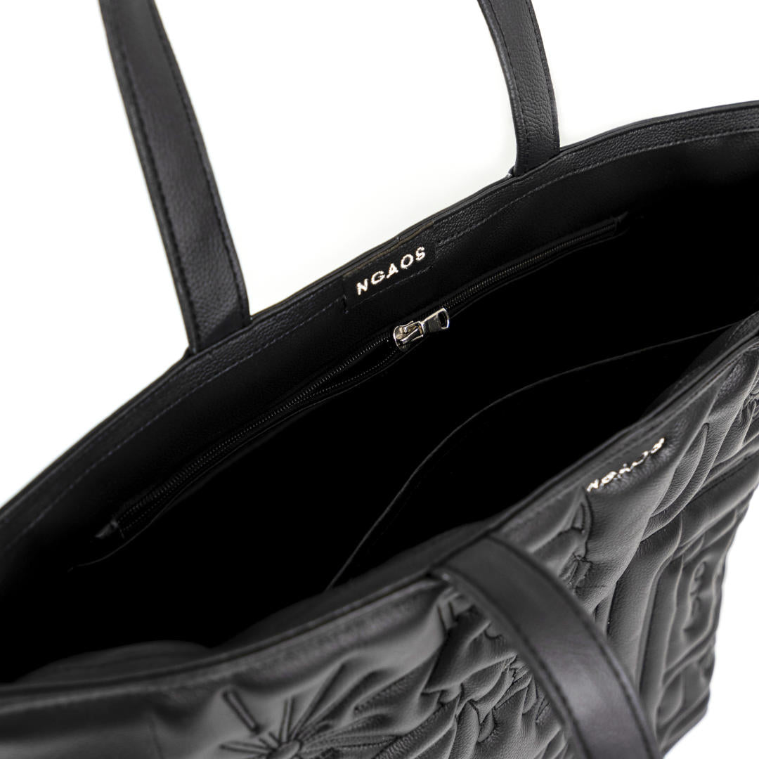 ngaos_black_hole_vegan_leather_embroidery_tote_bag_black