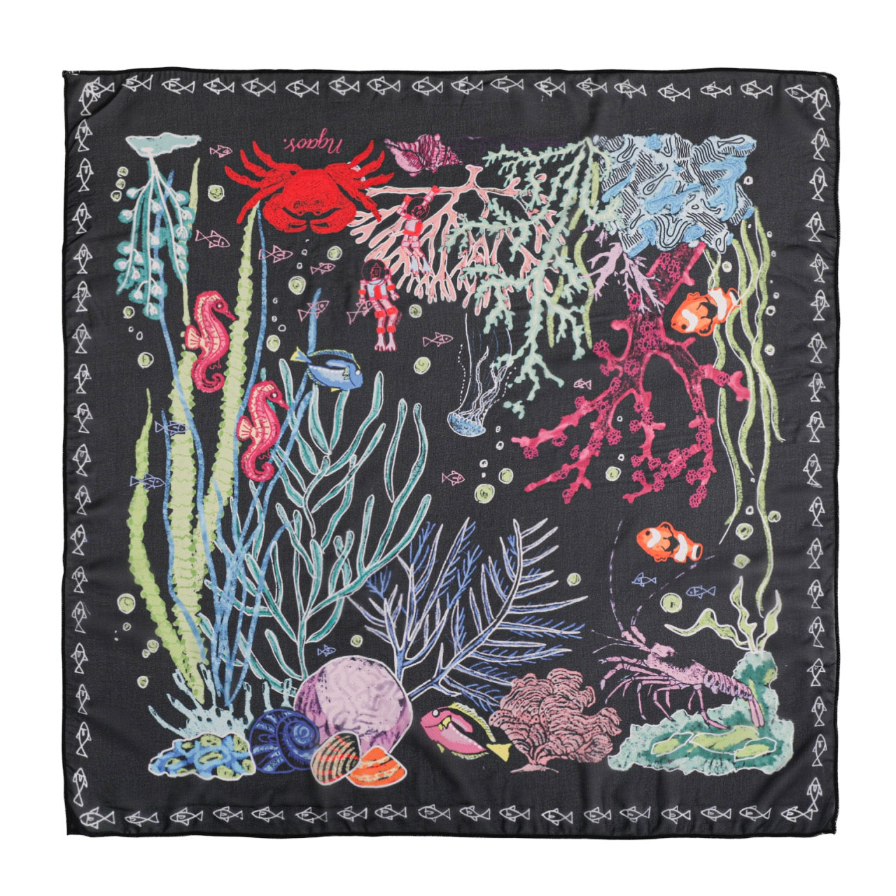 ngaos_print_silk_scarf_ocean_pink_black
