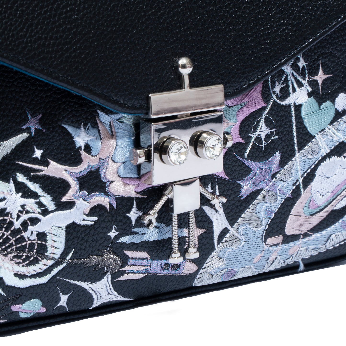 Heaven Flap Bag - Embroidered with Signature Robot Lock – NGAOS UK