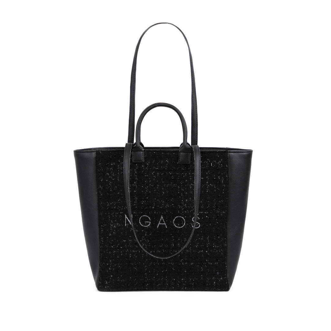 ngaos_astro_vegan_leather_tweed_embroidery_two_sides_tote_bag